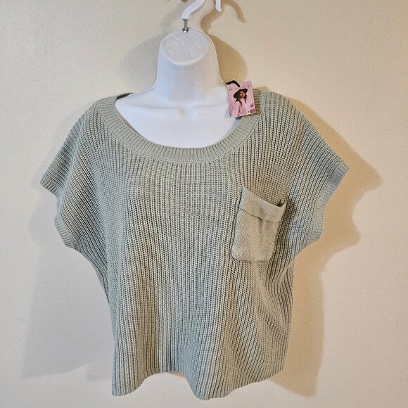 Sincerely Jules Cropped Knit Sweater Top  - Size XL - Picture 1 of 6